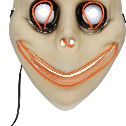 Halloween Masker Wit Momo Met Licht van Fiestas Guirca koop je bij Partywinkel