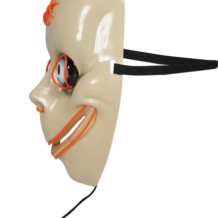 Halloween Masker Wit Momo Met Licht van Fiestas Guirca koop je bij Partywinkel