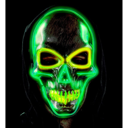 Halloween Masker Zilver Schedel Met Licht van Widmann koop je bij Partywinkel