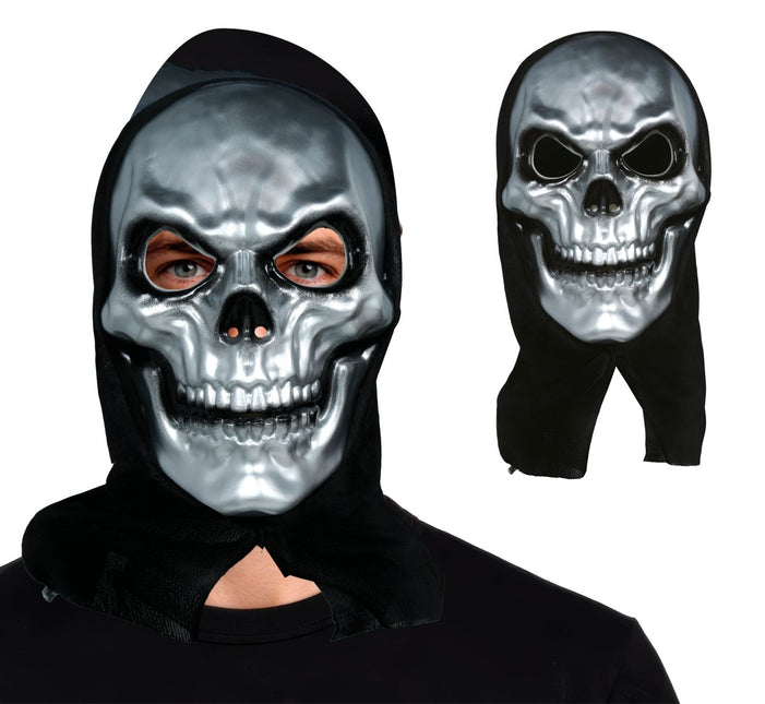 Halloween Masker Zilver Skelet Met Capuchon van Fiestas Guirca koop je bij Partywinkel