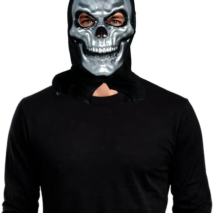 Halloween Masker Zilver Skelet Met Capuchon van Fiestas Guirca koop je bij Partywinkel