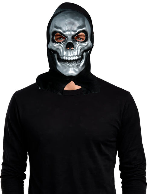Halloween Masker Zilver Skelet Met Capuchon van Fiestas Guirca koop je bij Partywinkel