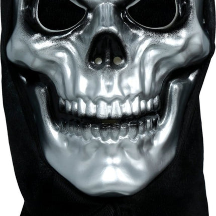 Halloween Masker Zilver Skelet Met Capuchon van Fiestas Guirca koop je bij Partywinkel