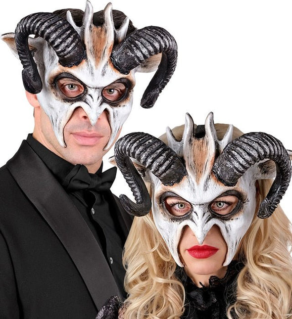 Halloween Masker Zwart Wit Bok van Widmann koop je bij Partywinkel