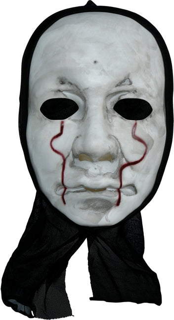 Halloween Masker Zwart Wit Killer Met Capuchon van Fiestas Guirca koop je bij Partywinkel