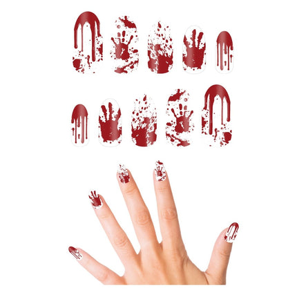 Halloween Nep Nagels Bloederig 10st van Fiestas Guirca koop je bij Partywinkel