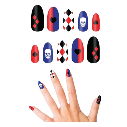 Halloween Nep Nagels Harley Quin 10st van Fiestas Guirca koop je bij Partywinkel