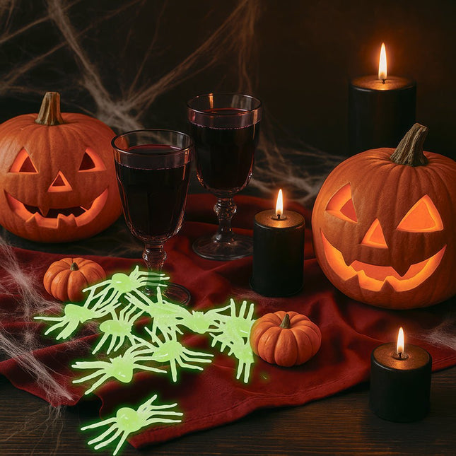 Halloween Nep Spin Fluarescerende 5cm 10st van Fiestas Guirca koop je bij Partywinkel