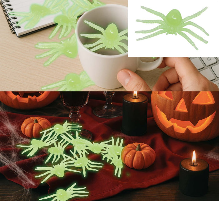 Halloween Nep Spin Fluarescerende 5cm 10st van Fiestas Guirca koop je bij Partywinkel