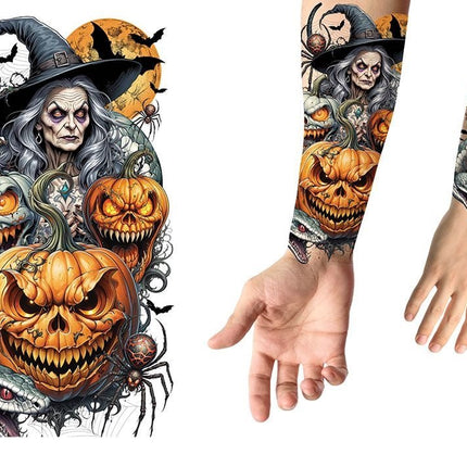 Halloween Nep Tattoo Oranje 14cm van Fiestas Guirca koop je bij Partywinkel