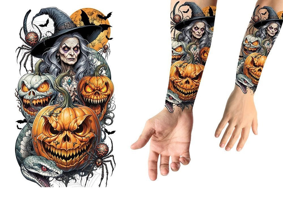 Halloween Nep Tattoo Oranje 14cm van Fiestas Guirca koop je bij Partywinkel