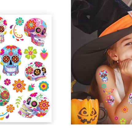Halloween Nep Tattoos Catrina van Fiestas Guirca koop je bij Partywinkel