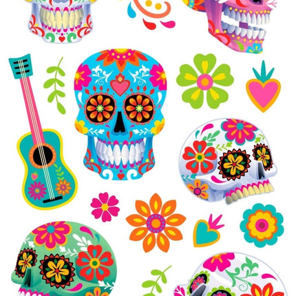 Halloween Nep Tattoos Catrina van Fiestas Guirca koop je bij Partywinkel