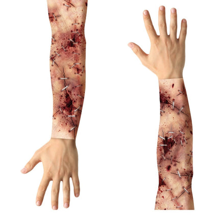 Halloween Nep Tattoosleeve Dichtgenaaide Wonden 2 delig van Fiestas Guirca koop je bij Partywinkel
