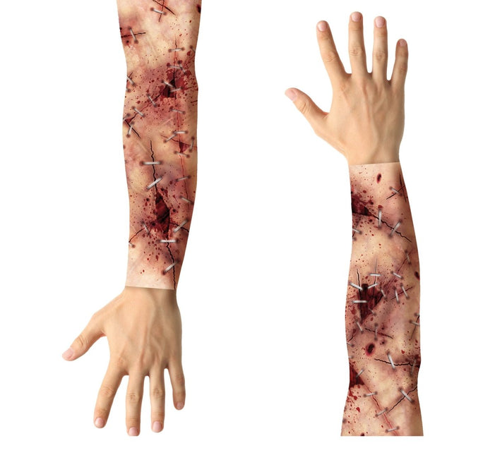 Halloween Nep Tattoosleeve Dichtgenaaide Wonden 2 delig van Fiestas Guirca koop je bij Partywinkel