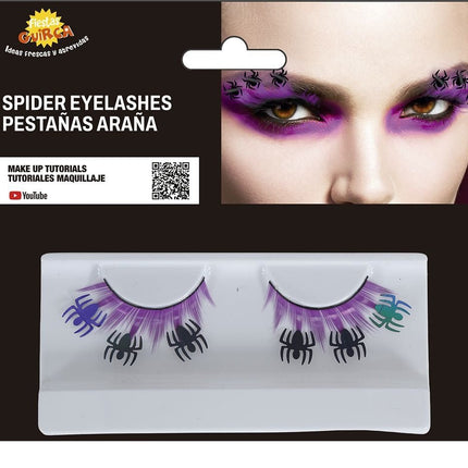Halloween Nep Wimpers Zwart Spinnen van Fiestas Guirca koop je bij Partywinkel