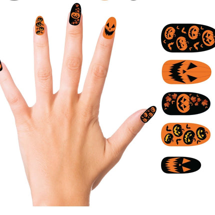 Halloween Nepnagels Pompoen van Fiestas Guirca koop je bij Partywinkel