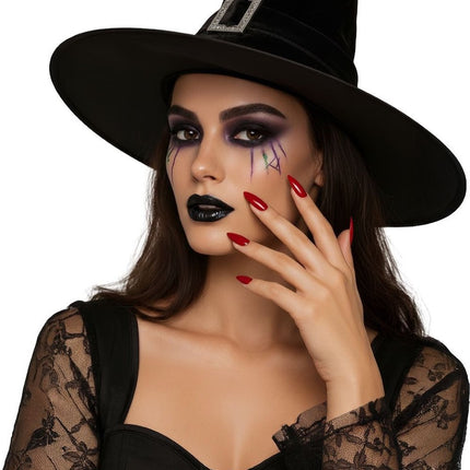 Halloween Nepnagels Rood Punt van Fiestas Guirca koop je bij Partywinkel