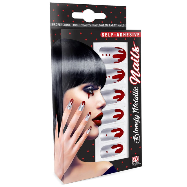 Halloween Nepnagels Zilver Bloed van Widmann koop je bij Partywinkel