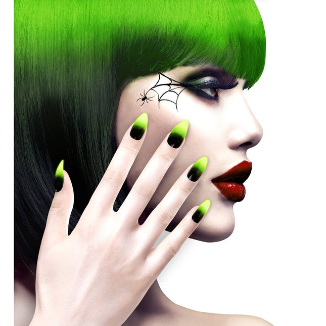 Halloween Nepnagels Zwart Groen van Widmann koop je bij Partywinkel