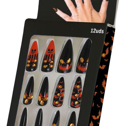 Halloween Nepnagels Zwart Oranje van Fiestas Guirca koop je bij Partywinkel