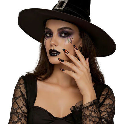 Halloween Nepnagels Zwart Oranje van Fiestas Guirca koop je bij Partywinkel