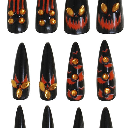 Halloween Nepnagels Zwart Oranje van Fiestas Guirca koop je bij Partywinkel