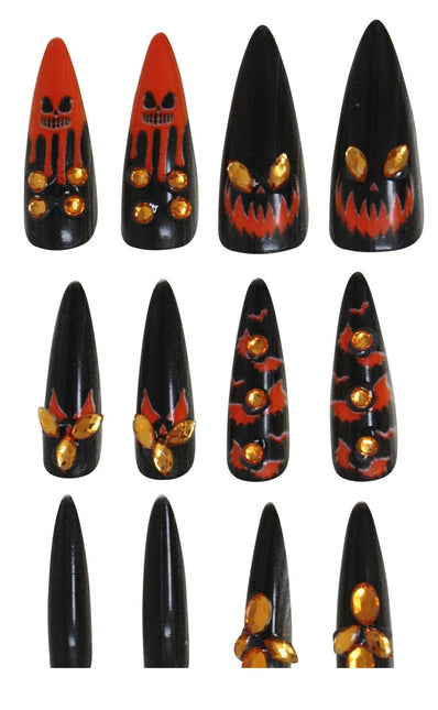 Halloween Nepnagels Zwart Oranje van Fiestas Guirca koop je bij Partywinkel