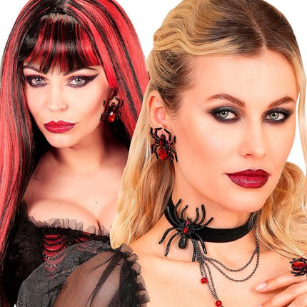 Halloween Oorbellen Rood Spin van Widmann koop je bij Partywinkel