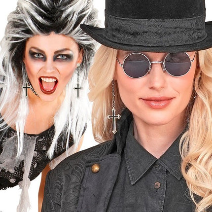 Halloween Oorbellen Zwart Kruis van Widmann koop je bij Partywinkel