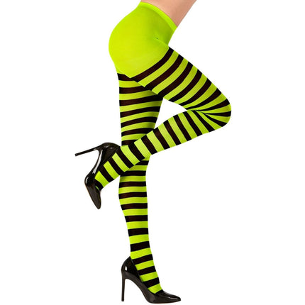 Halloween Panty Zwart Groen Gestreept van Widmann koop je bij Partywinkel