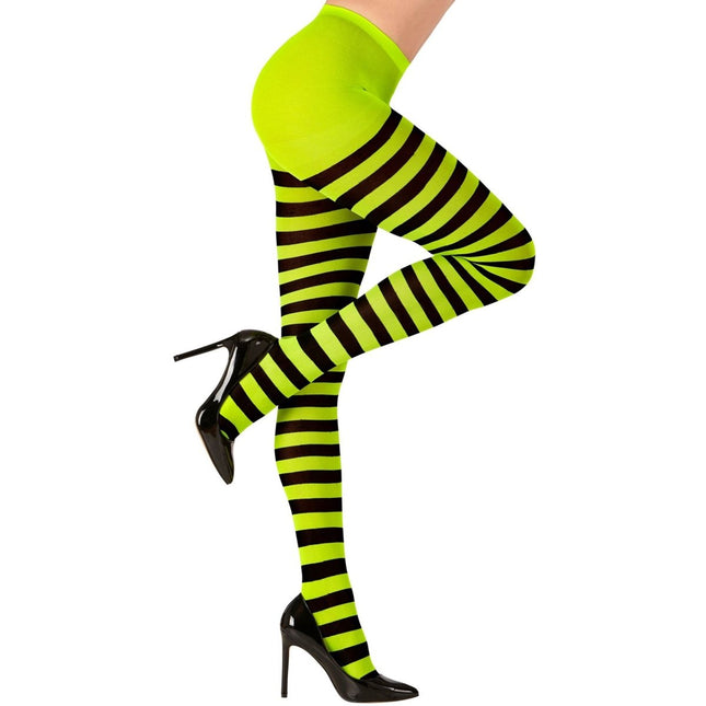 Halloween Panty Zwart Groen Gestreept van Widmann koop je bij Partywinkel