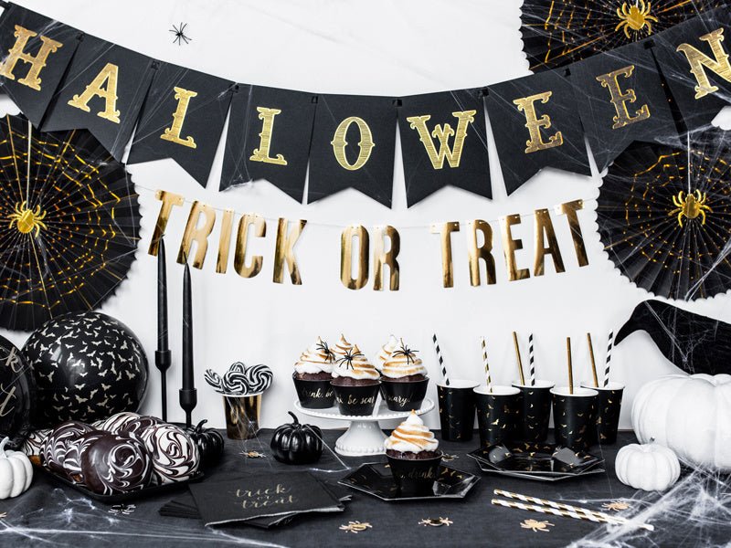 Halloween Papieren Waaiers Set 32 - 40cm 2 delig van Partydeco koop je bij Partywinkel