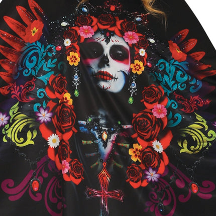 Halloween Poncho Dames Catrina van Fiestas Guirca koop je bij Partywinkel