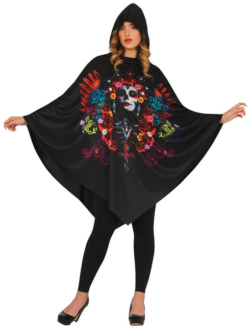 Halloween Poncho Dames Catrina van Fiestas Guirca koop je bij Partywinkel