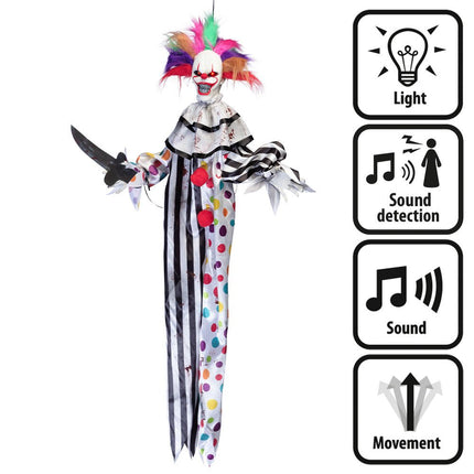 Halloween Pop Gekleurd Clown 1,20m van Boland koop je bij Partywinkel