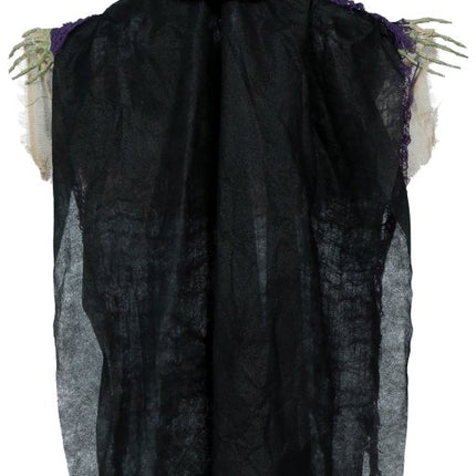 Halloween Pop Hangende Heks Met Bordje 1,10m van Fiestas Guirca koop je bij Partywinkel