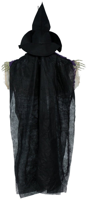 Halloween Pop Hangende Heks Met Bordje 1,10m van Fiestas Guirca koop je bij Partywinkel