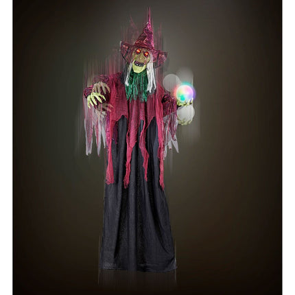 Halloween Pop Heks Met Licht 1,7m van Widmann koop je bij Partywinkel