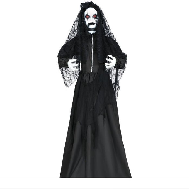 Halloween Pop Schoonmaakster Met Licht, Geluid En Beweging 1,7m van Fiestas Guirca koop je bij Partywinkel
