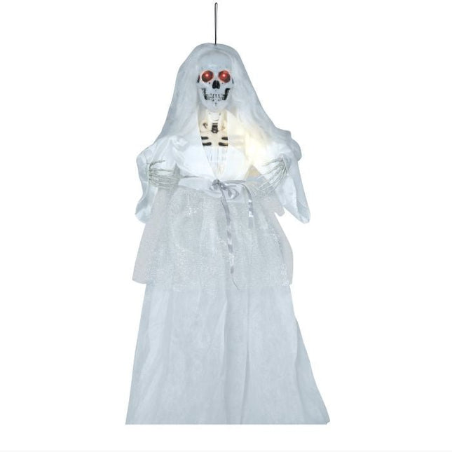 Halloween Pop Skelet Bruid Met Licht En Geluid 90cm van Fiestas Guirca koop je bij Partywinkel