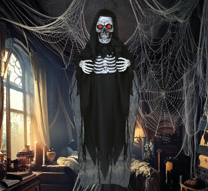 Halloween Pop Skelet Met Licht En Geluid 1,8m van Fiestas Guirca koop je bij Partywinkel