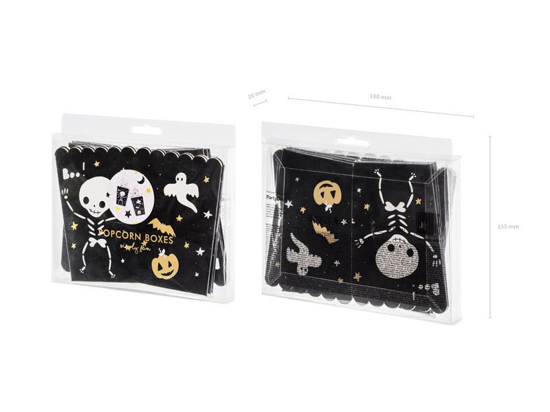 Halloween Popcorn Bakjes 12,5cm 6st van Partydeco koop je bij Partywinkel