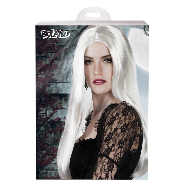Halloween Pruik Lang Haar Wit van Boland koop je bij Partywinkel