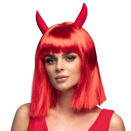 Halloween Pruik Rood Duivel van Boland koop je bij Partywinkel