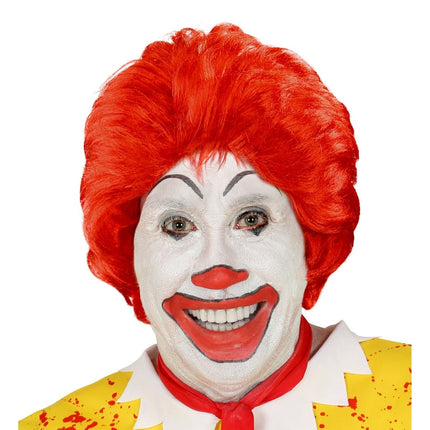 Halloween Pruik Rood Ronald van Widmann koop je bij Partywinkel