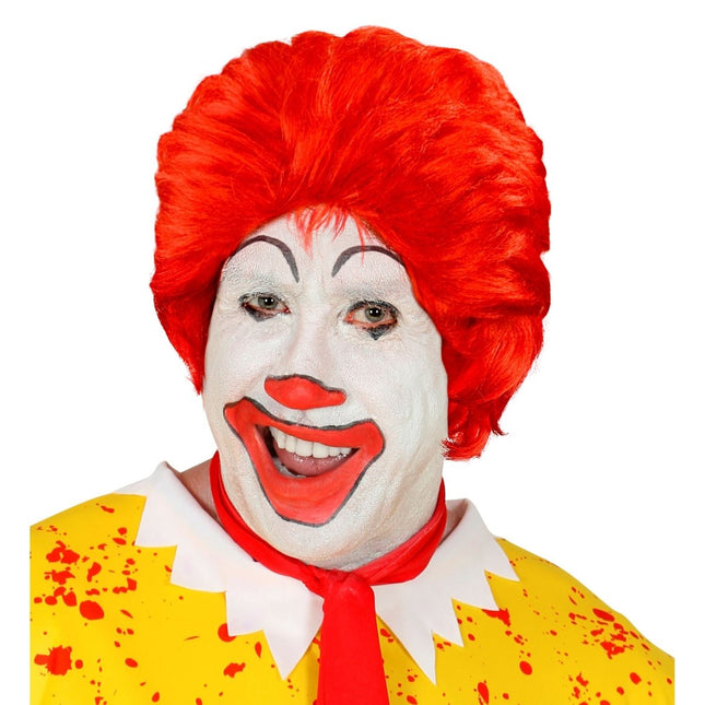 Halloween Pruik Rood Ronald van Widmann koop je bij Partywinkel