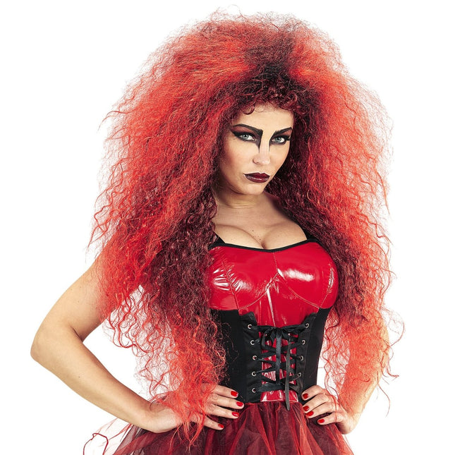 Halloween Pruik Rood Wilde Duivel van Widmann koop je bij Partywinkel