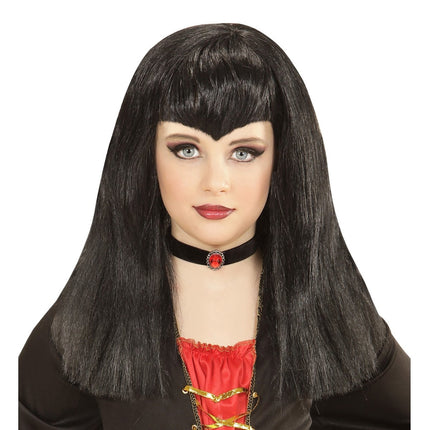 Halloween Pruik Zwart Vampier van Widmann koop je bij Partywinkel