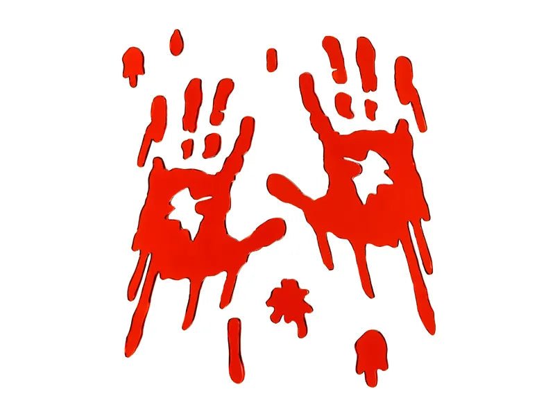 Halloween Raamsticker Rood Bloederige Handen 24,5cm van Partydeco koop je bij Partywinkel